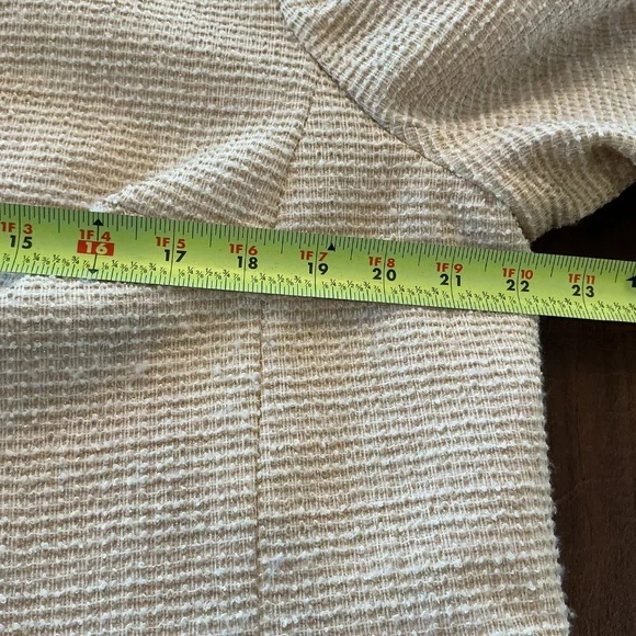 NWT Calvin Klein Women XL Ivory Metallic Open Front Shrug Puffy 3/4 Sleeves Glam - Picture 5 of 11